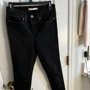 Levis 311 Women's Size 27 Regular Shaping Skinny Mid Rise Black Denim Jeans